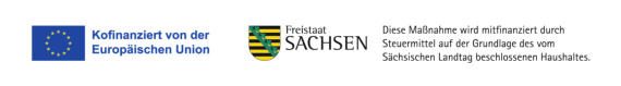 Förderung EU Freistaat Sachsen EU-Logo und Logo des Freistaat Sachsen